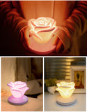 4 Colors Romantic Rose-shape Three Lighting Level Dimming Touch Night Light Valentine's Day Night Light