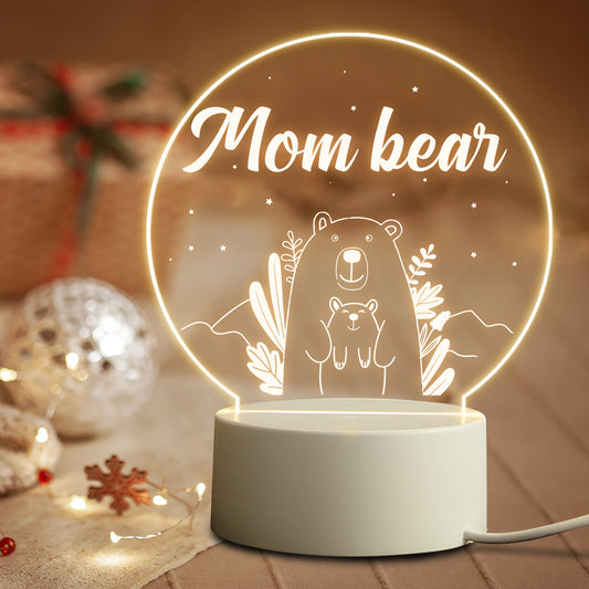 Mother's Day Birthday Personalized Gift USB LED 3D Night Light Bedroom Decoration Bedside Table Lamp Unique Gift For Mom