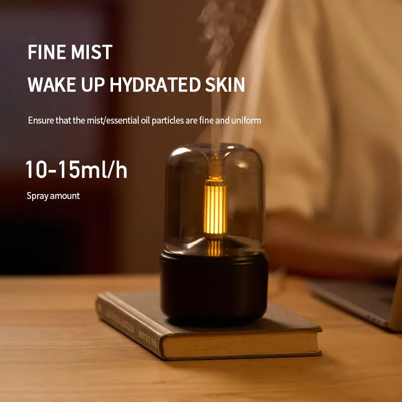 120ML Candle Lamp Aroma Diffuser Air Humidifier Electric Aromatherapy Diffusor Flame Humidicador USB Desktop Decor Night Light